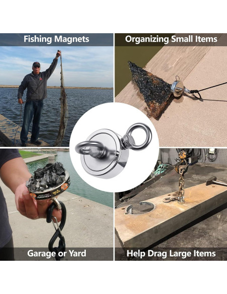 Kit de Pesca con Imán VNDUEEY 760 LBS Cuerda 19,81 m