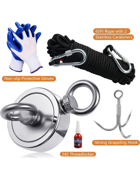 Kit de Pesca con Imán VNDUEEY 760 LBS Cuerda 19,81 m