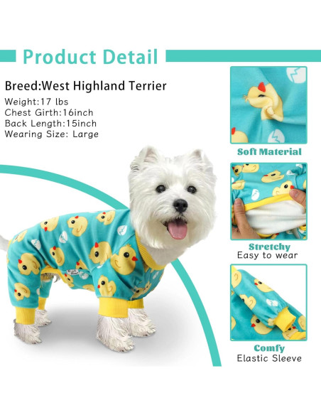 Pijamas para Perros XPUDAC 4 Piezas Pequeños Navidad Pijamas para Perros XPUDAC 4 Piezas Pequeños Navidad