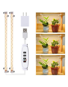 Tiras de luz LED para plantas Hywyimlait 3500K 2 cabezales