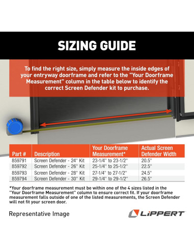 Protector de Puerta para RV Lippert 28" Aluminio Negro