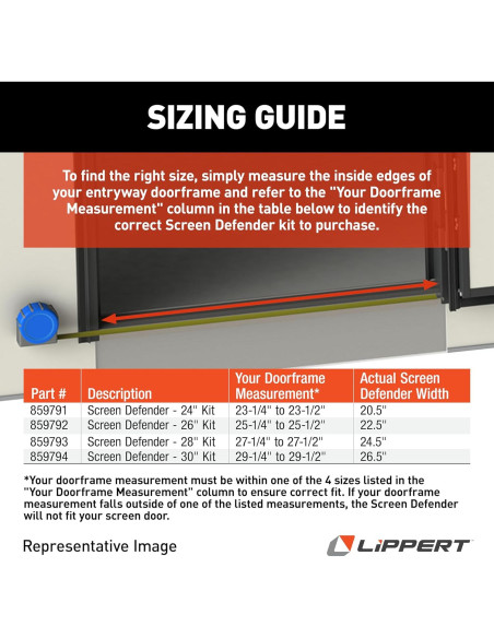 Protector de Puerta para RV Lippert 28" Aluminio Negro