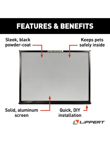 Protector de Puerta para RV Lippert 28" Aluminio Negro