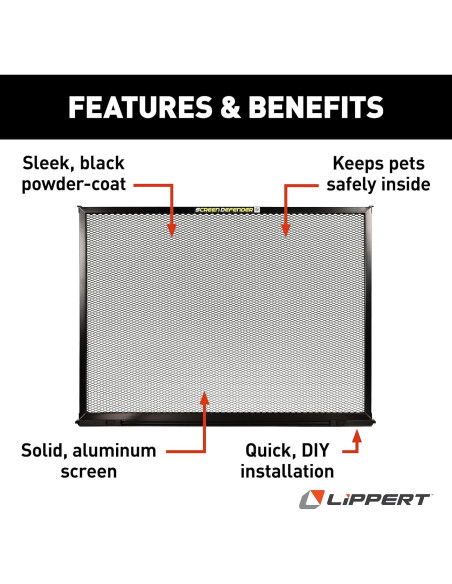 Protector de Puerta para RV Lippert 28" Aluminio Negro