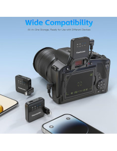 Micrófono Lavalier Inalámbrico Haomuren V3, 36h Batería 2