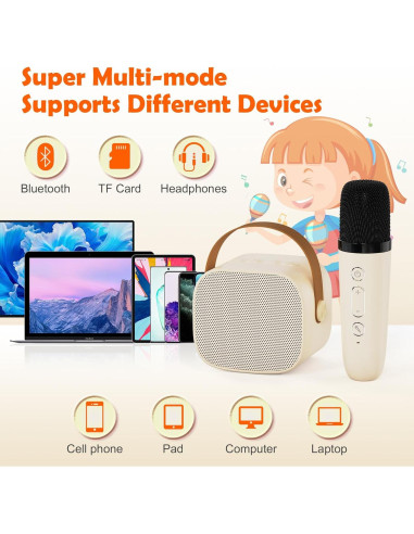 Mini máquina de karaoke JUNGLE MONSTER D20-BE 2 micrófonos