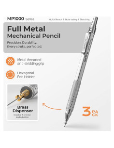 Conjunto de Lápices Mecánicos Nicpro MP1000 0.5mm 3PCS 2