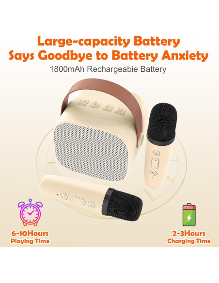 Mini máquina de karaoke JUNGLE MONSTER D20-BE 2 micrófonos