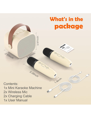 Mini máquina de karaoke JUNGLE MONSTER D20-BE 2 micrófonos