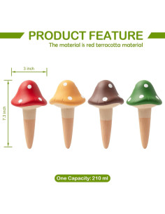 Paquete de 4 Estacas de Autorriego Terracota Hongo 18.5 cm 2