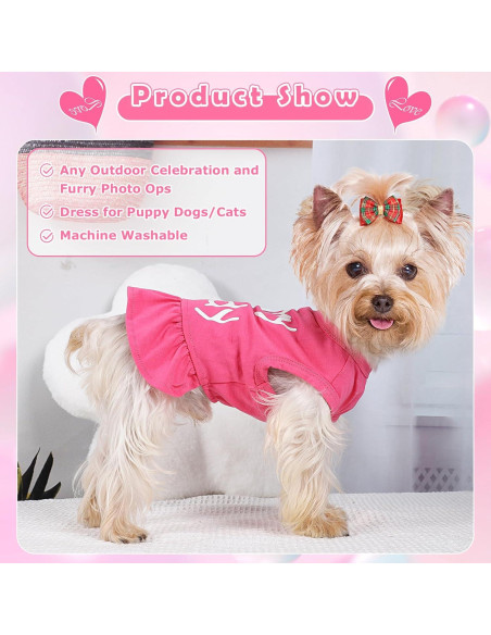 Vestido para Perro Pequeño Dosuyi Rosa Amor Papá 23cm