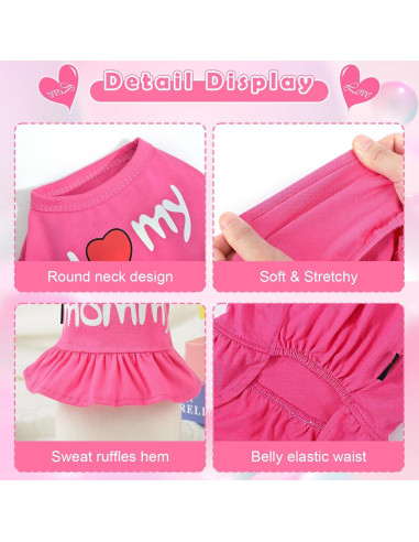 Vestido para Perro Pequeño Dosuyi Rosa Amor Papá 23cm
