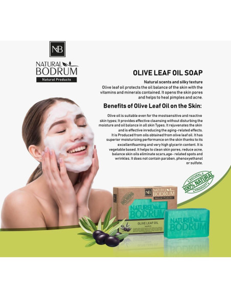 Jabón Orgánico de Hoja de Olivo Natural Bodrum - 5 Piezas 99g
