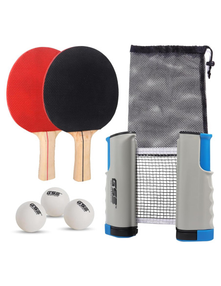 Conjunto de Tenis de Mesa GSE Ajustable con Red y Palas