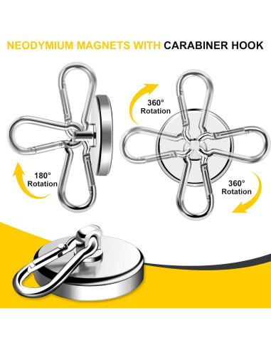 Ganchos Magnéticos DIYMAG 4P 90.72kg Acero Inoxidable