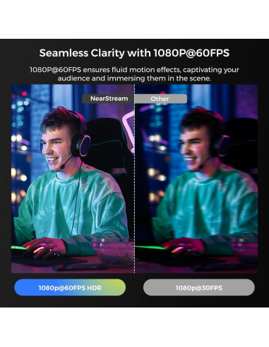 Cámara Web 4K NearStream V08AF con Micrófono y FOV Ajustable