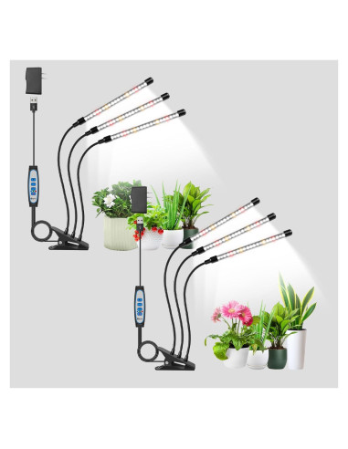 Luces de Crecimiento Wolezek 2 Paquetes 6000K LED Espectro Completo