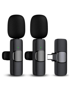 Micrófono Lavalier Inalámbrico 2PCS para Android - 8h Batería