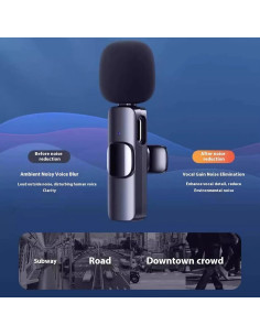 Micrófono Lavalier Inalámbrico 2PCS para Android - 8h Batería 2