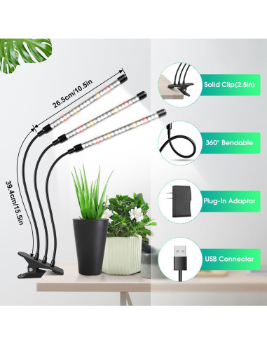 Luces de Crecimiento Wolezek 2 Paquetes 6000K LED Espectro Completo