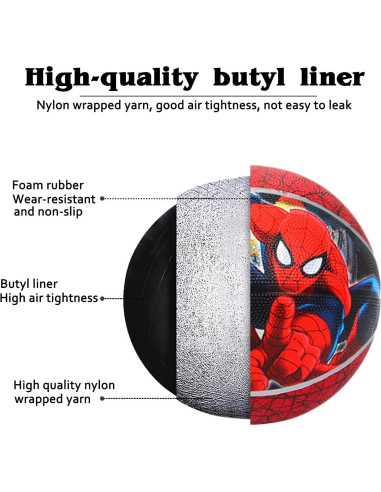 Balón de Baloncesto DECLIR Tamaño 5 para Niños Rojo