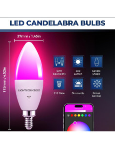 Bombillas LED E12 Smart Lightinginside 6W 500LM 16 Colores 2