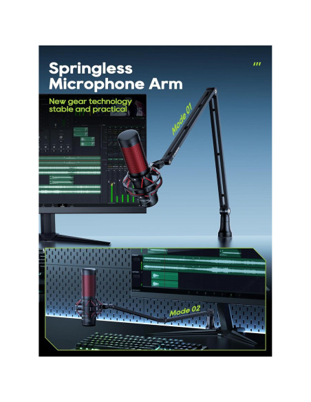 Brazo de Micrófono M01 Soporte Plegable 360 para Podcasting