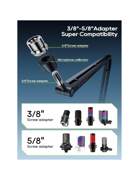 Brazo de Micrófono M01 Soporte Plegable 360 para Podcasting