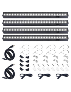 Barrina T5 Luz de Crecimiento LED 1 Pie 5000K 4 Paquetes