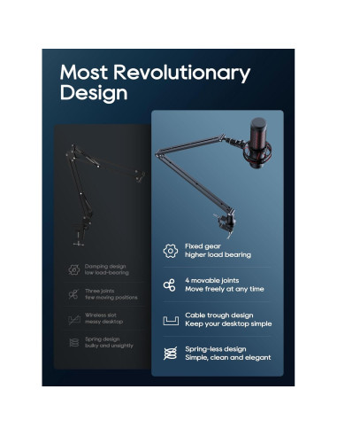 Brazo de Micrófono M01 Soporte Plegable 360 para Podcasting