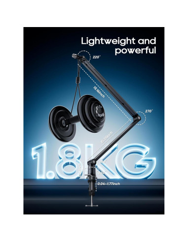 Brazo de Micrófono M01 Soporte Plegable 360 para Podcasting