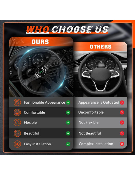 Volante de Carreras RASTP 350mm Universal con Claxon - Negro