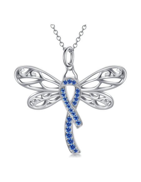 Collar de Conciencia Cáncer AOBOCO Plata Esterlina 45.72 cm Collar de Conciencia Cáncer AOBOCO Plata Esterlina 45.72 cm