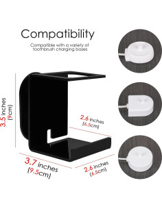 Soporte de Cepillo de Dientes Eléctrico LUEXBOX Negro 2Pack 2