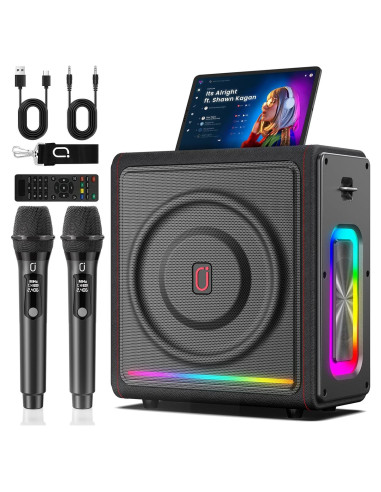 Máquina de Karaoke PPMIC MS78 Bluetooth 5.3 300W 2 Micrófonos