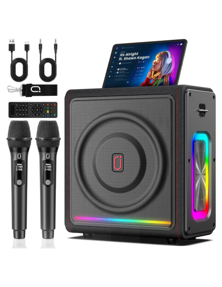 Máquina de Karaoke PPMIC MS78 Bluetooth 5.3 300W 2 Micrófonos