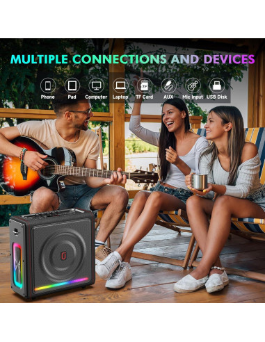 Máquina de Karaoke PPMIC MS78 Bluetooth 5.3 300W 2 Micrófonos