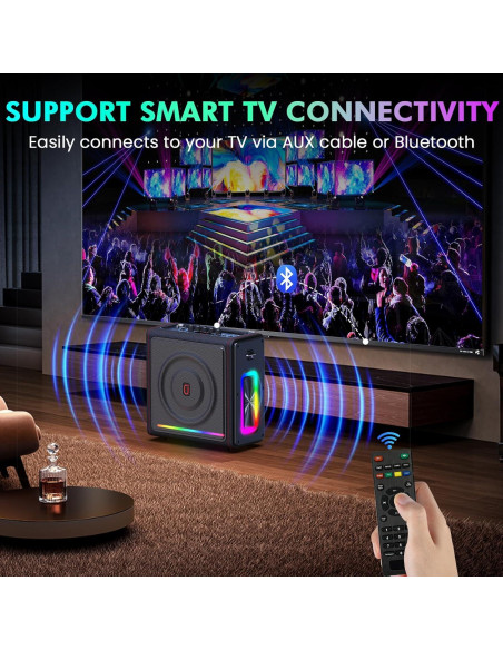 Máquina de Karaoke PPMIC MS78 Bluetooth 5.3 300W 2 Micrófonos