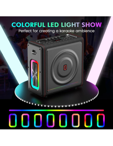 Máquina de Karaoke PPMIC MS78 Bluetooth 5.3 300W 2 Micrófonos