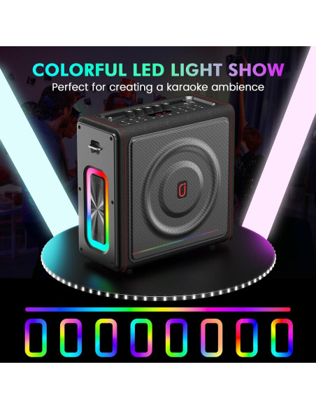 Máquina de Karaoke PPMIC MS78 Bluetooth 5.3 300W 2 Micrófonos