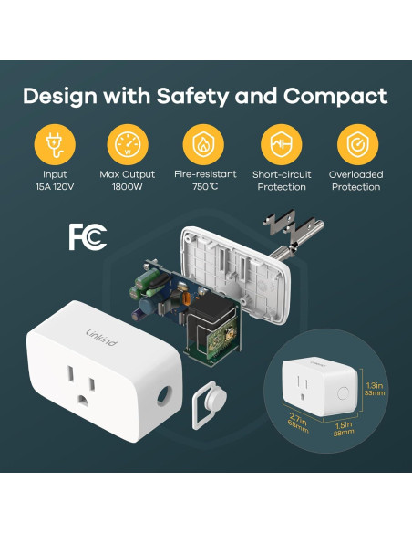 Enchufe Inteligente Linkind Matter 15A 1800W Control Remoto