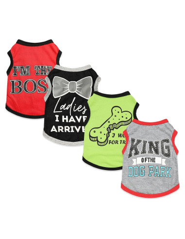 Conjunto 4 Piezas Ropa para Perros Dinkinty XXS~M Colores