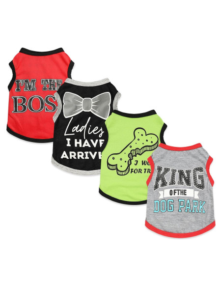 Conjunto 4 Piezas Ropa para Perros Dinkinty XXS~M Colores