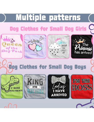 Conjunto 4 Piezas Ropa para Perros Dinkinty XXS~M Colores