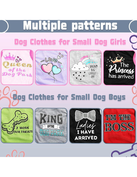 Conjunto 4 Piezas Ropa para Perros Dinkinty XXS~M Colores