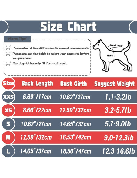 Conjunto 4 Piezas Ropa para Perros Dinkinty XXS~M Colores