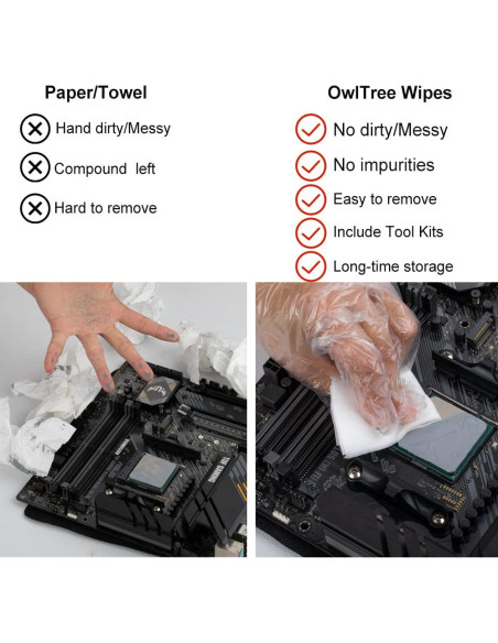Kit de Limpieza de Pasta Térmica OwlTree 20 Toallitas