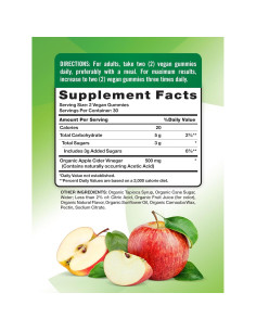 Gomitas de Vinagre de Sidra de Manzana Orgánico Nature's Truth 60 Unidades 2