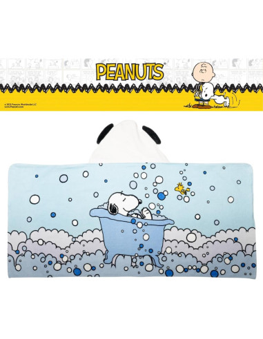 Toalla con Capucha Franco Peanuts 100% Algodón 61x127 cm