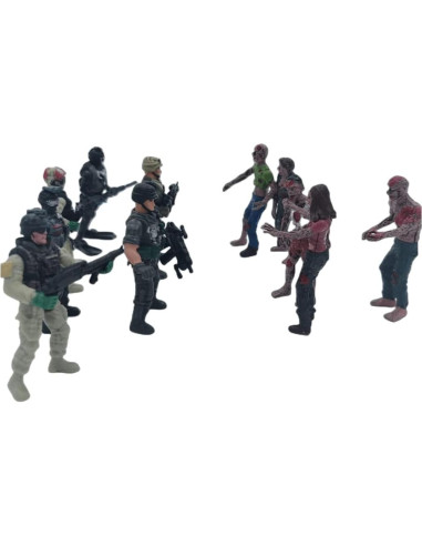 Figuras de Acción IMIREUXY Marines y Zombis 12PCS